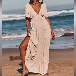 Free People Lala Cream Maxi Dress NWT